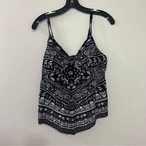 Almost Famous Large Black White Bandana Print Tank Sleeveless‎